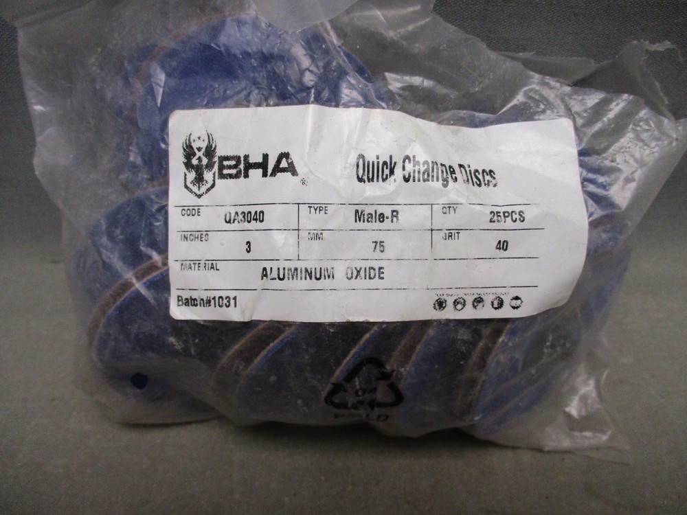 25 - 3" BHA Roloc Quick Change Sanding Disc 40 Grit
