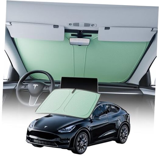 Windshield Sun Shade for Cars Double Layer Green Front Windshield Medium