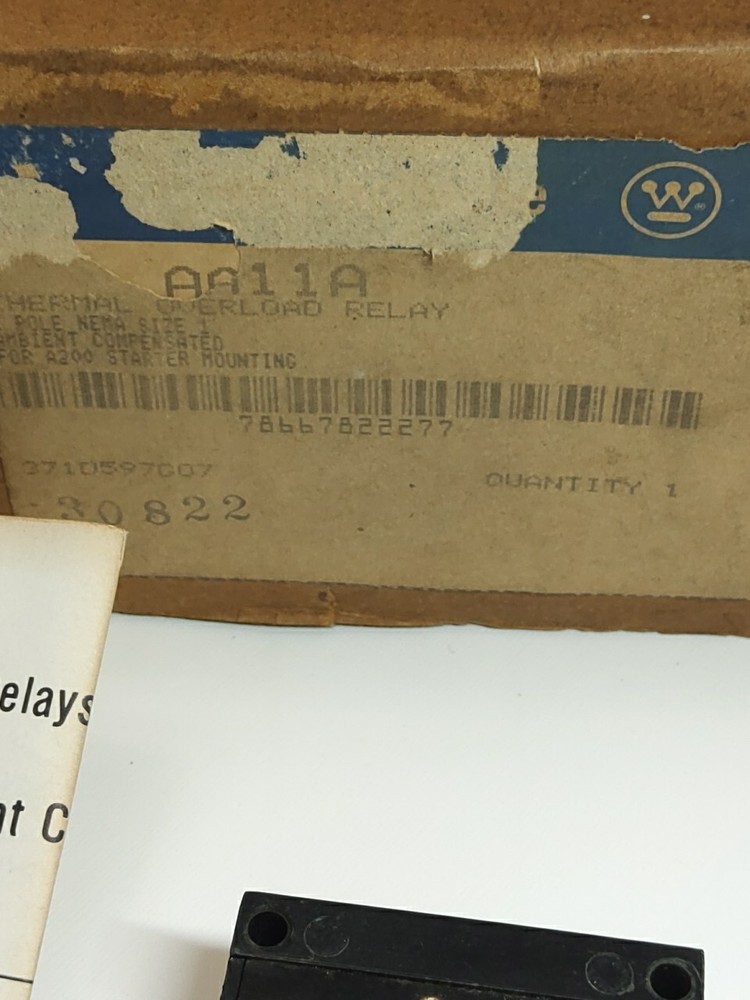 WESTINGHOUSE AA11A THERMAL OVERLOAD RELAY 600V
