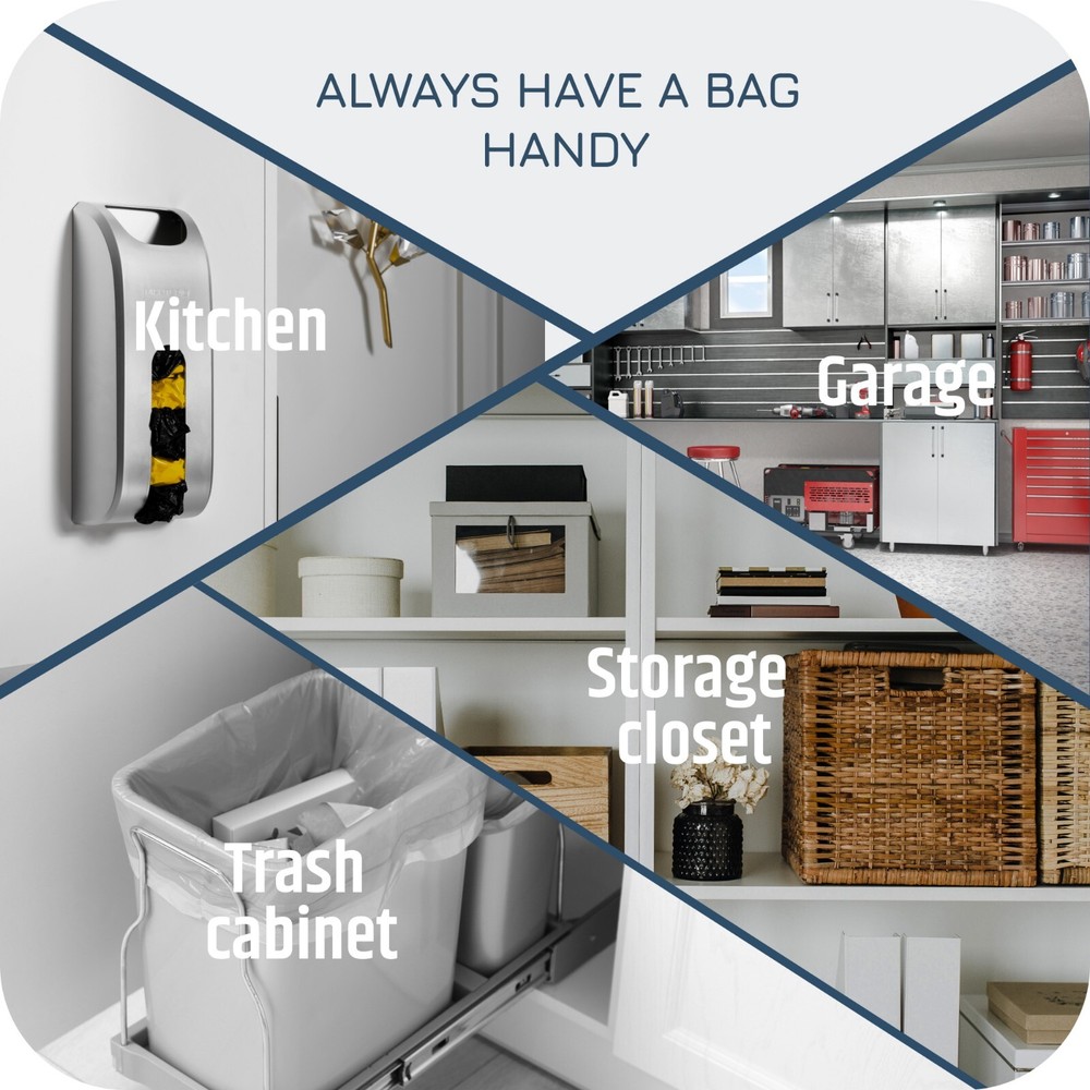 Manterio Bamboo Wall-Mounted Sleek Plastic Bag Holder