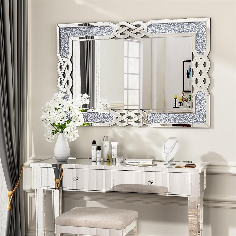 Crystal Mirror Crush Diamond Silver Mirrors for Wall Decor Rectangle Mirrors NEW