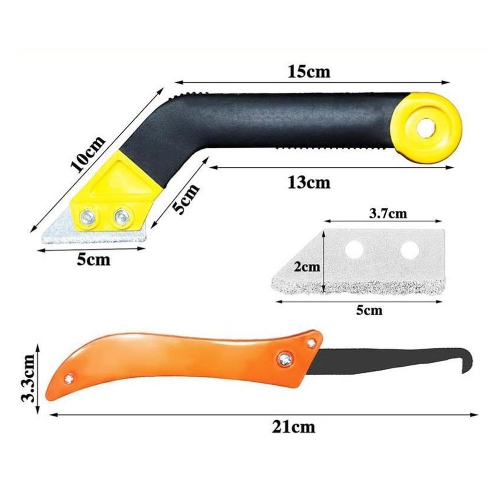 Comprehensive Grout Removal Tool Set with 6 Replacement Blades for Tiles