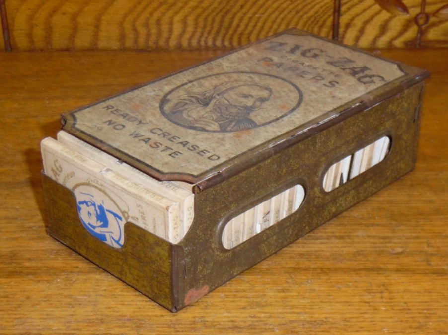 Antique Zig Zag Cigarette Papers Dispenser - Filled Up!