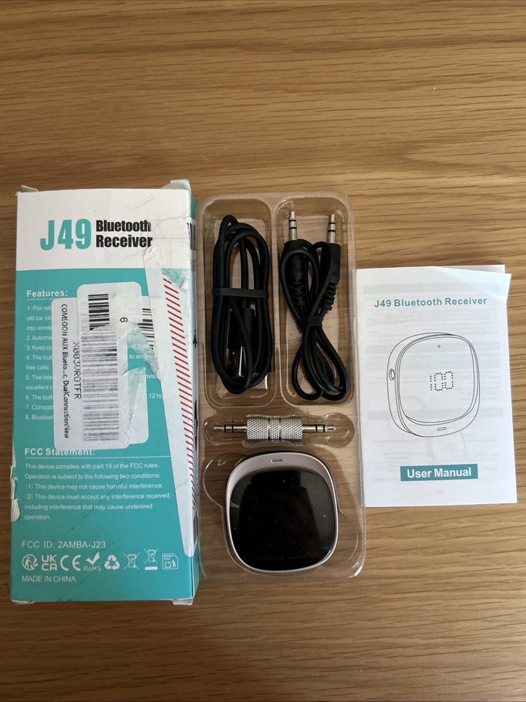 AUX Bluetooth Adapter for Car, [LED Screen] Bluetooth 5.3 Receiver for Speaker