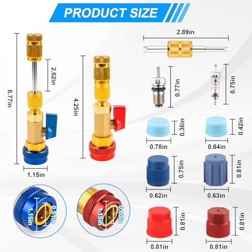 31PCS Professional AC Valve Core Removal Tool for R134A Refrigerant Systems,