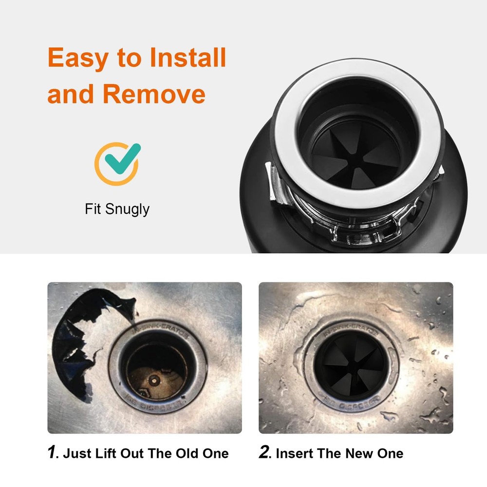 2 Pcs Garbage Disposal Splash Guard Sink Baffle, 3 1/8" Black 3 2pack