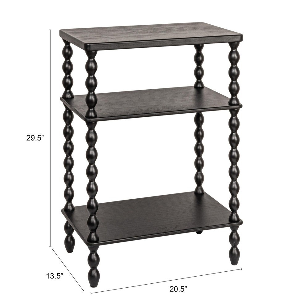 Bobbin Leg Rectangle Wood Accent Table, Black