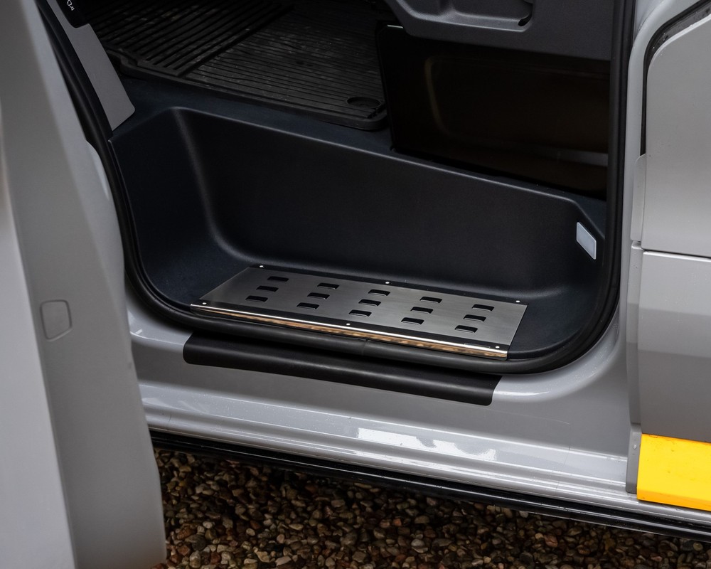 VW Transporter 2025 Front Interior Step Covers - Black | Silver