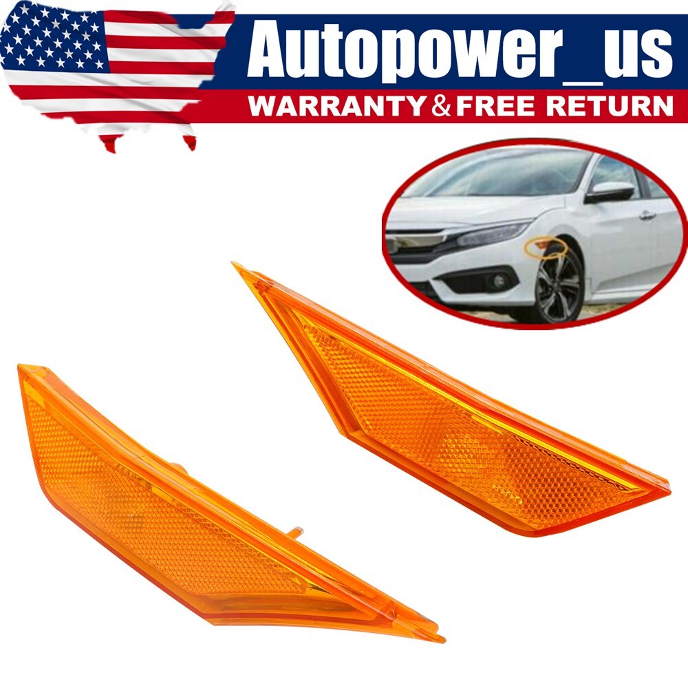 For Honda Civic Pair Driver and Passenger Side Marker Light Reflector 2016-2018
