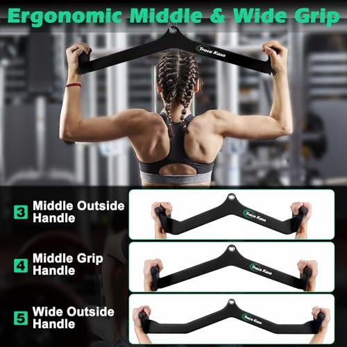 LAT Pulldown Attachments: LAT Pull Down Bar Cable 1&4 - Narrow & Middle Grip