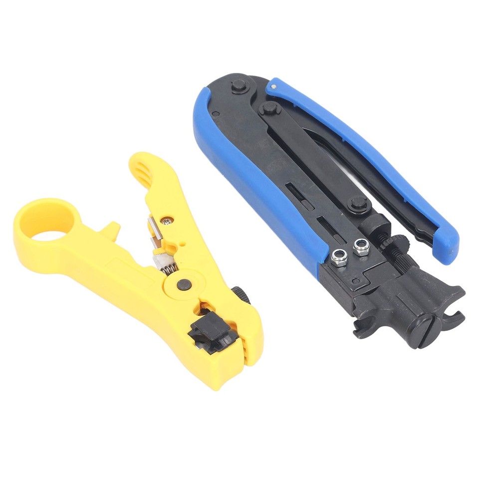 Coaxial Cable Crimping Pliers Combination Tool Adjustable Coax Stripper New