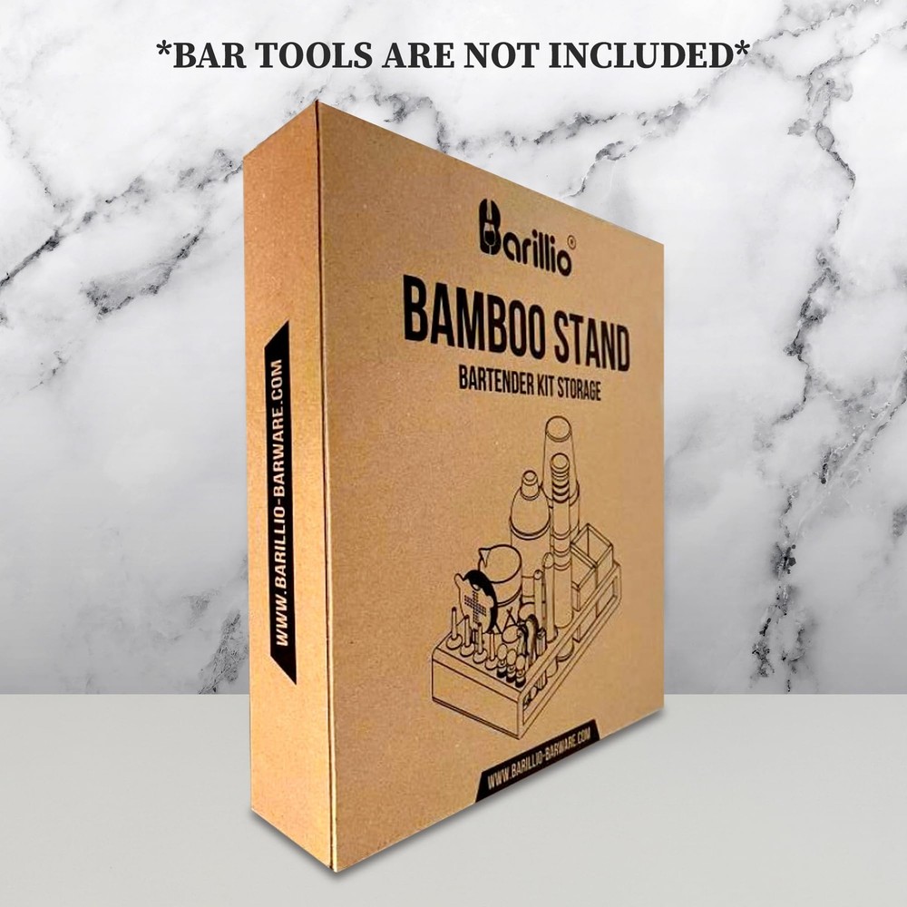 Barillio Bamboo Stand for Bartender Kit Storage (Bar Tools are Not Brown