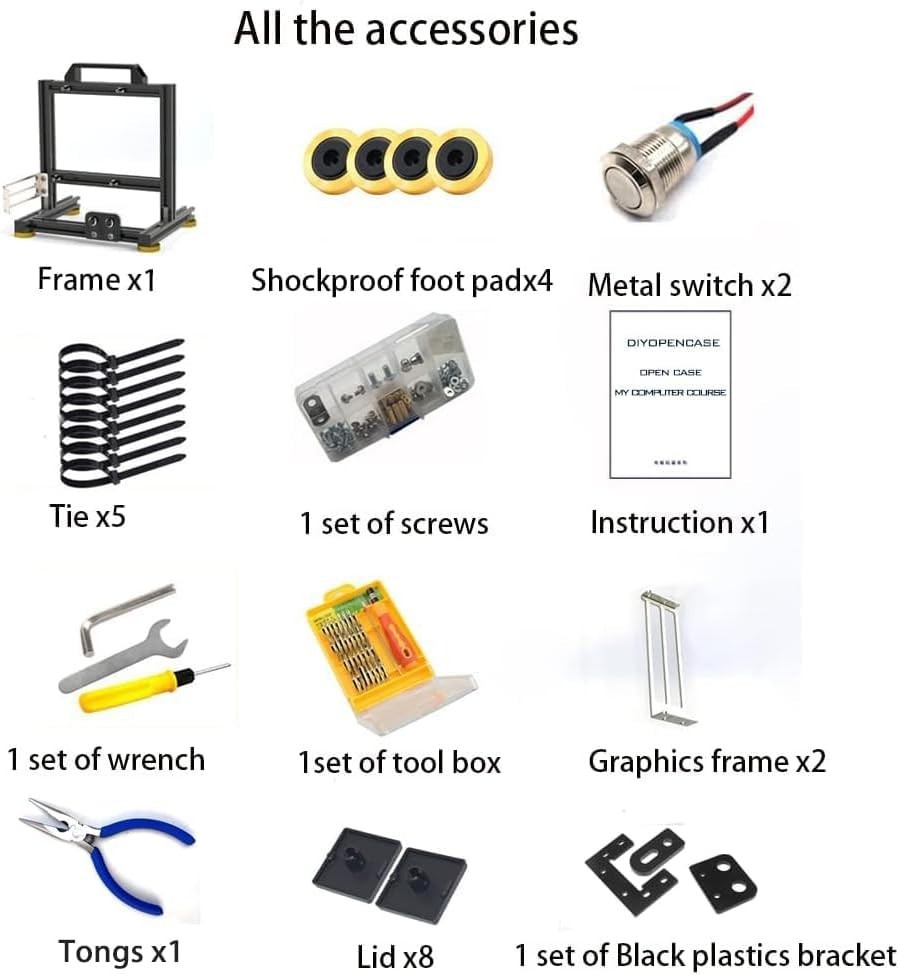 PC Creative Assembly Frame Bench，Open Air Frame Case, DIY Computer Motherboa...