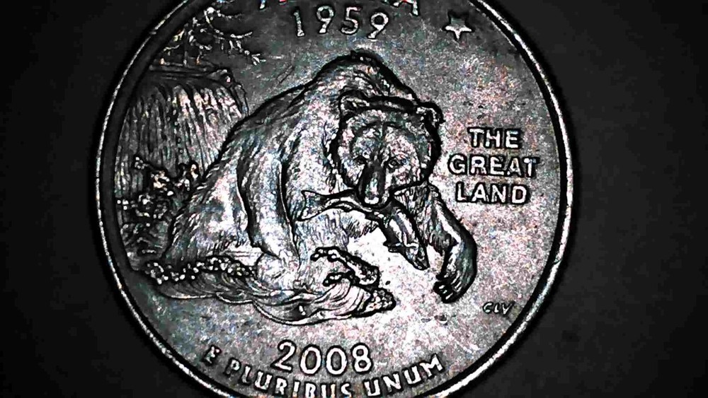 2008-P Alaska State Quarter Claw Die Chip Error MULTIPLE ERRORS Drool Error