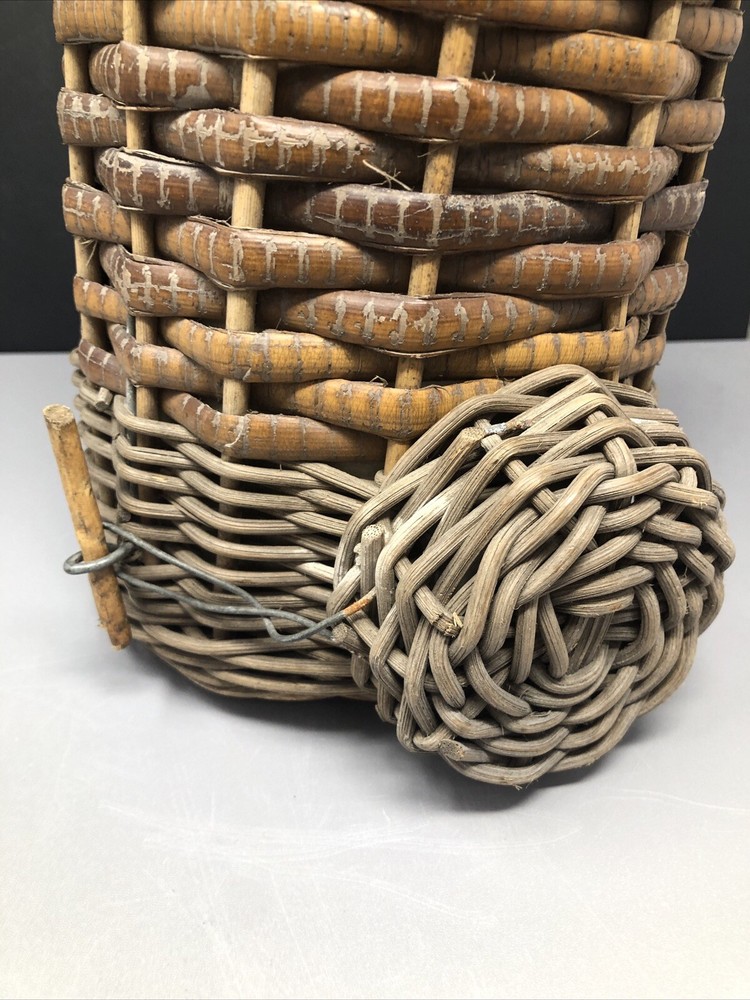 wicker Covered Stoneware Cider Flagon #619