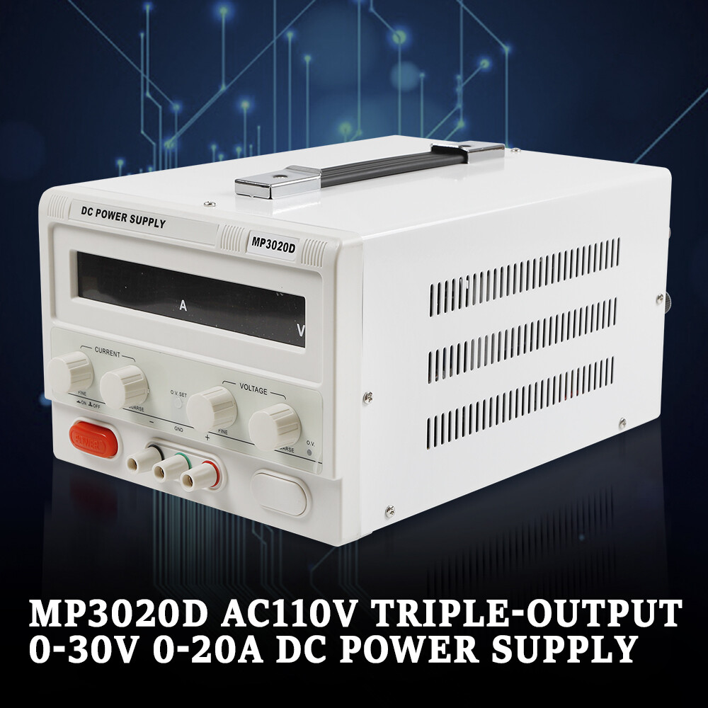 MP3020D LED Regulated Variable Lab DC Bench Power Supply 0-30V 0-20A&Power Line