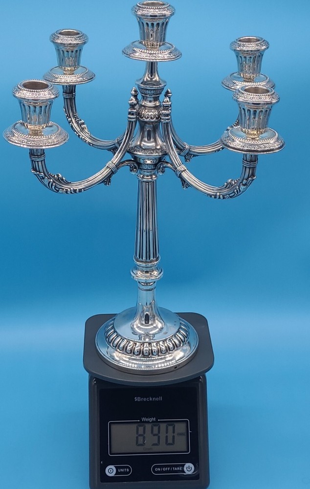 ITALIAN SILVER 5 LIGHT CANDELABRA