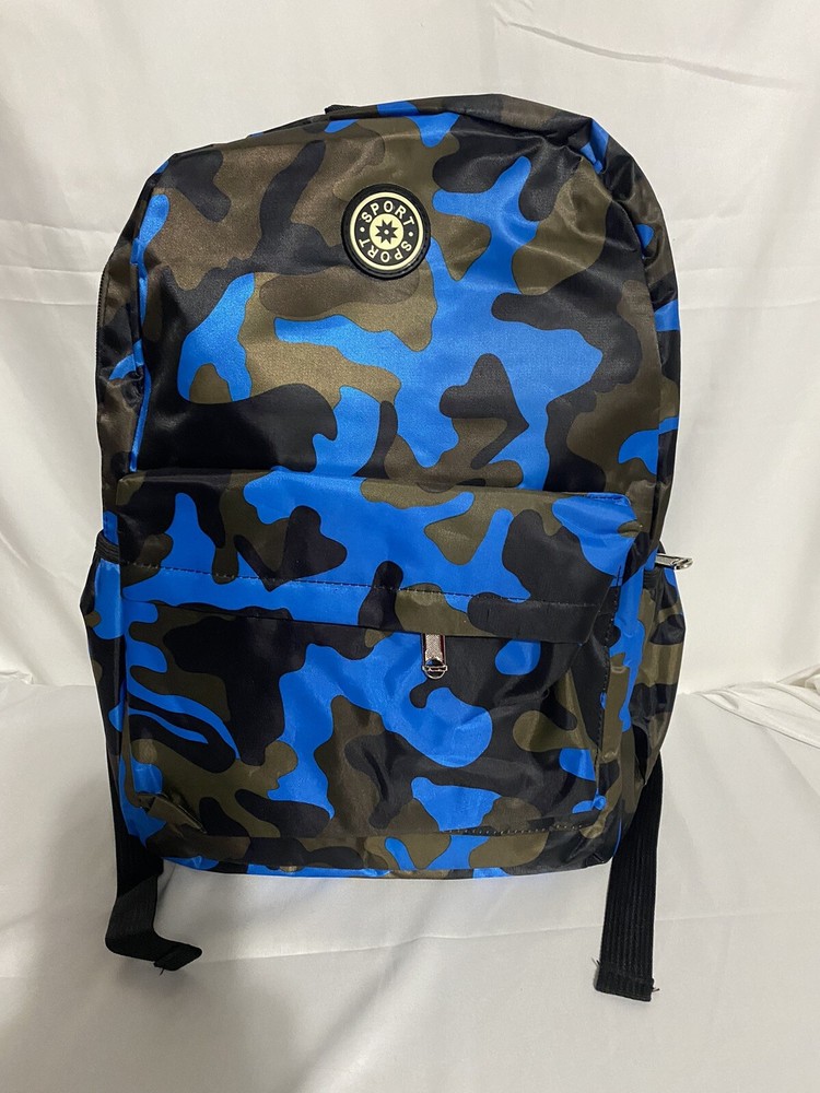 Camouflage Backpacks for Elementary Primary Students Schoolbag Large 15” Blue