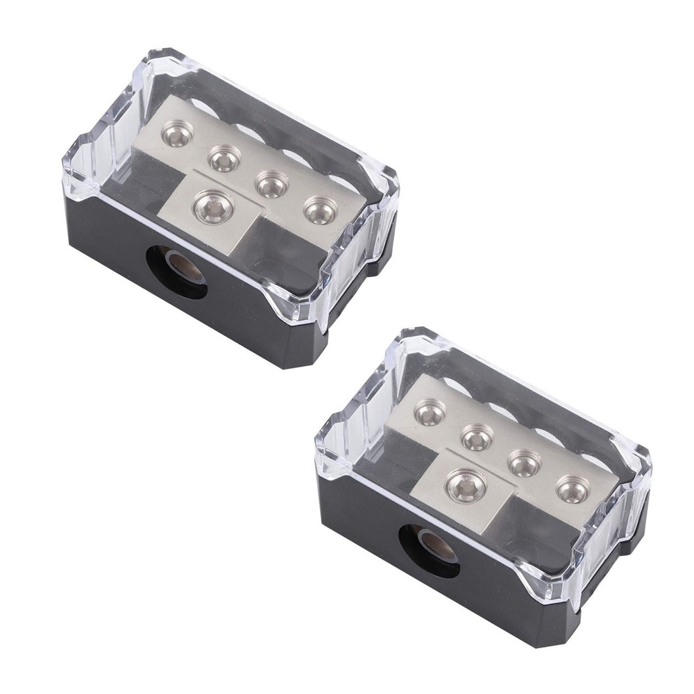 2Pcs Power Ground Amp Distribution Block Equipped with screw-down wire clamps