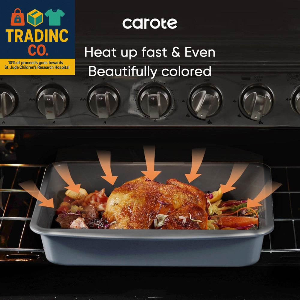 7-Piece Nonstick Stackable Baking Pans Set - Bakeware Sets Including Cookie Shee