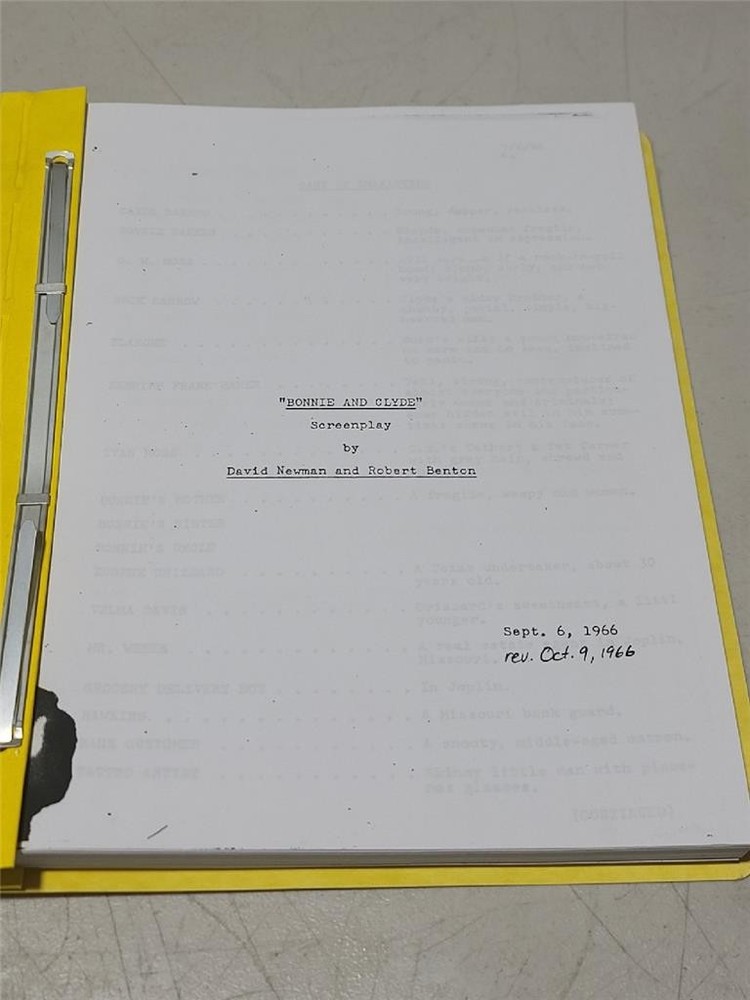 Bonnie and Clyde 1966 Screenplay Script by David Newman & Robert Benton