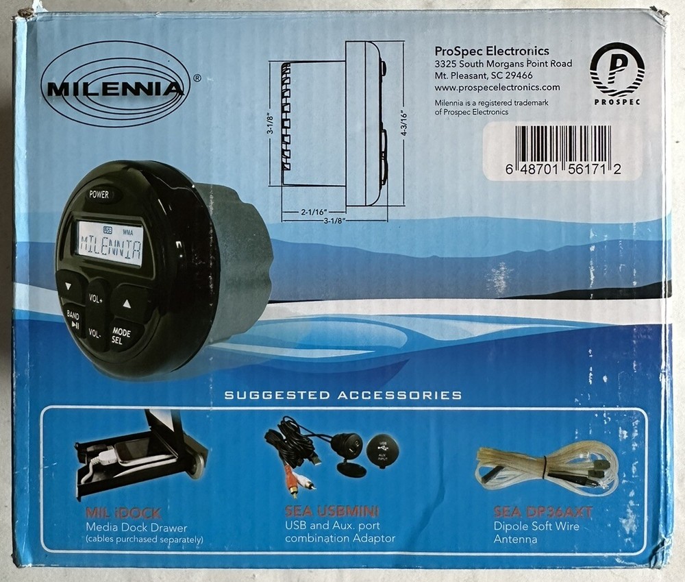Milennia Boat Marine Stereo MIL PVR17