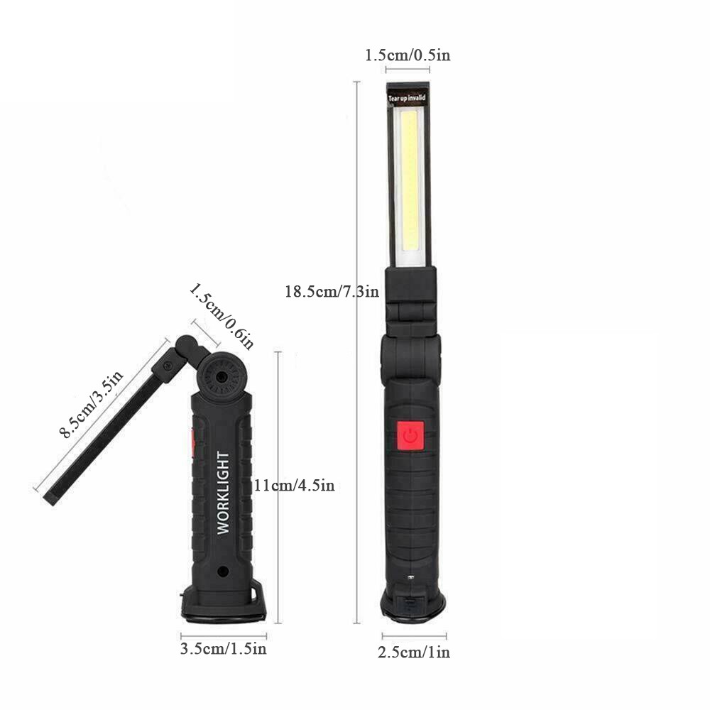 2x Set Multifunction Super Bright LED Work Lights Rechargeable Flashlight