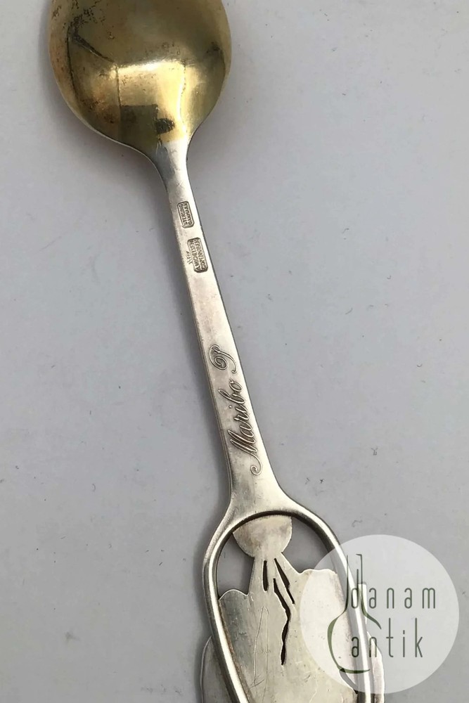 Anton Michelsen Sterling Silver and Enamel Maribo (Roe) Spoon