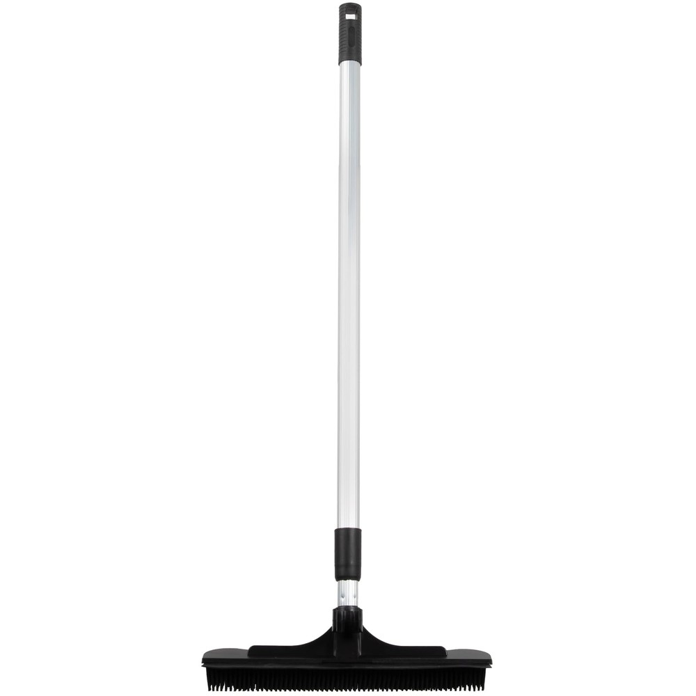 ForPro Extendable Salon Broom, Non-Scratch Rubber Bristles, Aluminum Handle A...