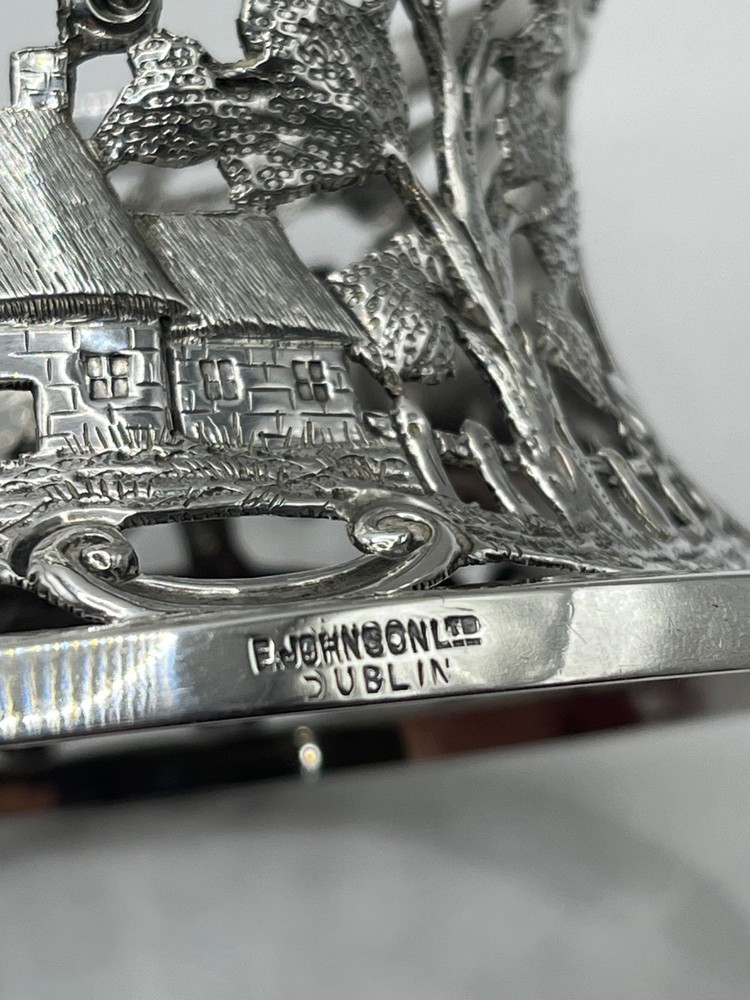 Irish Solid silver potato ring Dublin 1907 Castle and cottage E Johnson Ltd