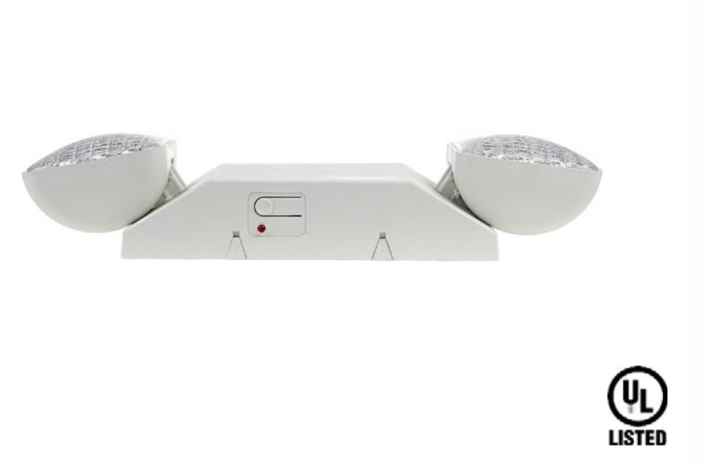 LED Emergency Exit Light Battery Backup & Adjustable Two Heads, UL 924-Listed