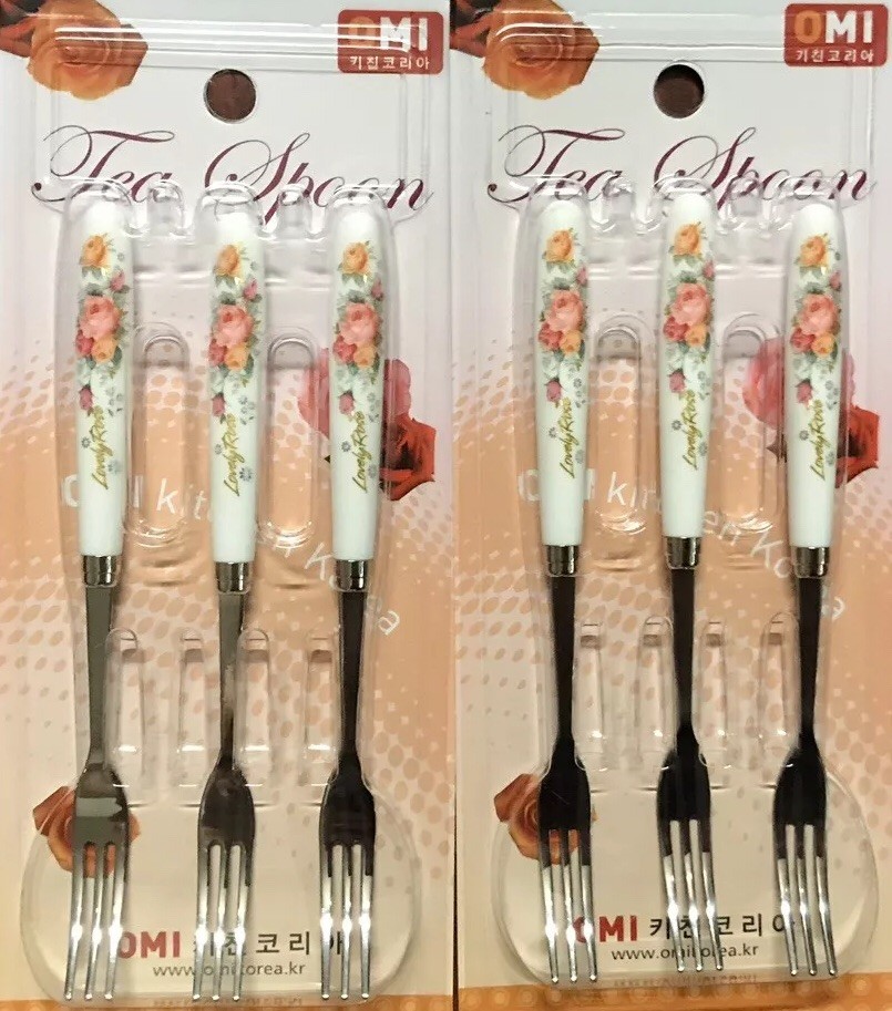 FRUIT FORK 3PC ROSE  2PACKS