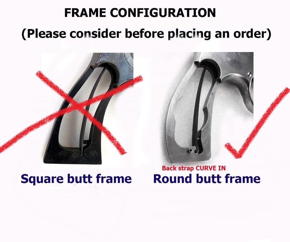 New Conversion Grips for S&W, N FRAME ROUND BUTT, Rough Texture Opened Back