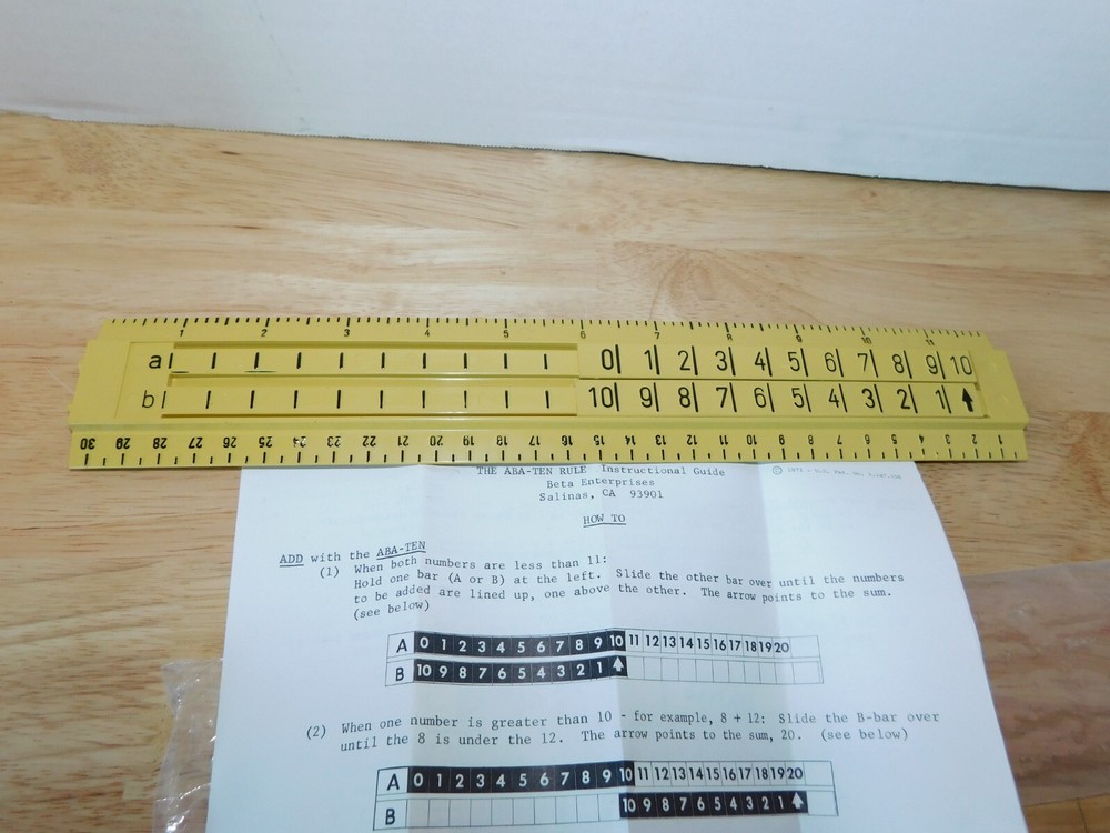 Vintage Beta Enterprises ABA-Ten Slide Ruler 2/6