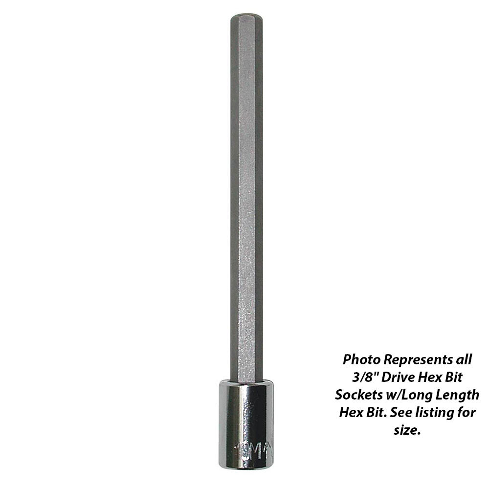 Wright Tool 32L06 3/16" - 3/8" Dr. Hex Bit Socket - Long Length
