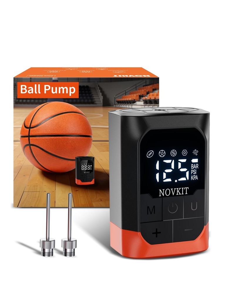 Portable Pump Inflator and Deflator with Foldable Needle, Rechargeable Batter...