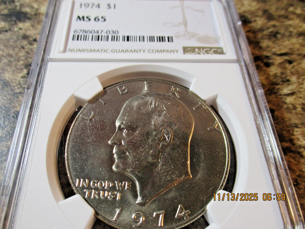 1974 EISENHOWER $1 NGC MS 65      030