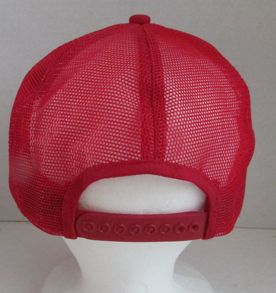 VINTAGE 80's DELTA Airlines Patch Red Trucker Hat Snap Back Adjustable