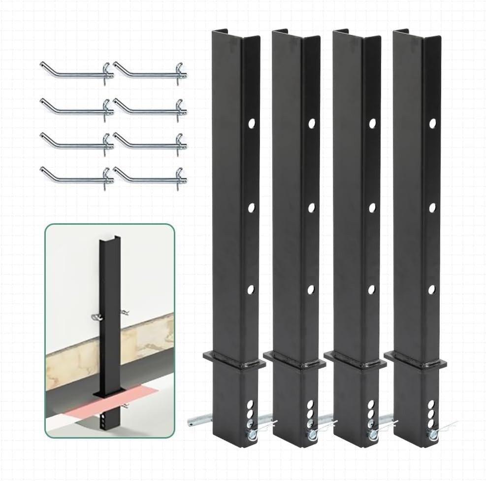 4 Pack Pipe Stakes 30" Heavy-Duty C Channel Adjustable for Flatbed Trailer