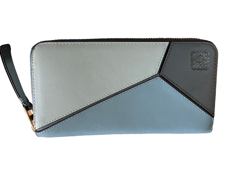 Loewe Blue Puzzle Zip Around Wallet