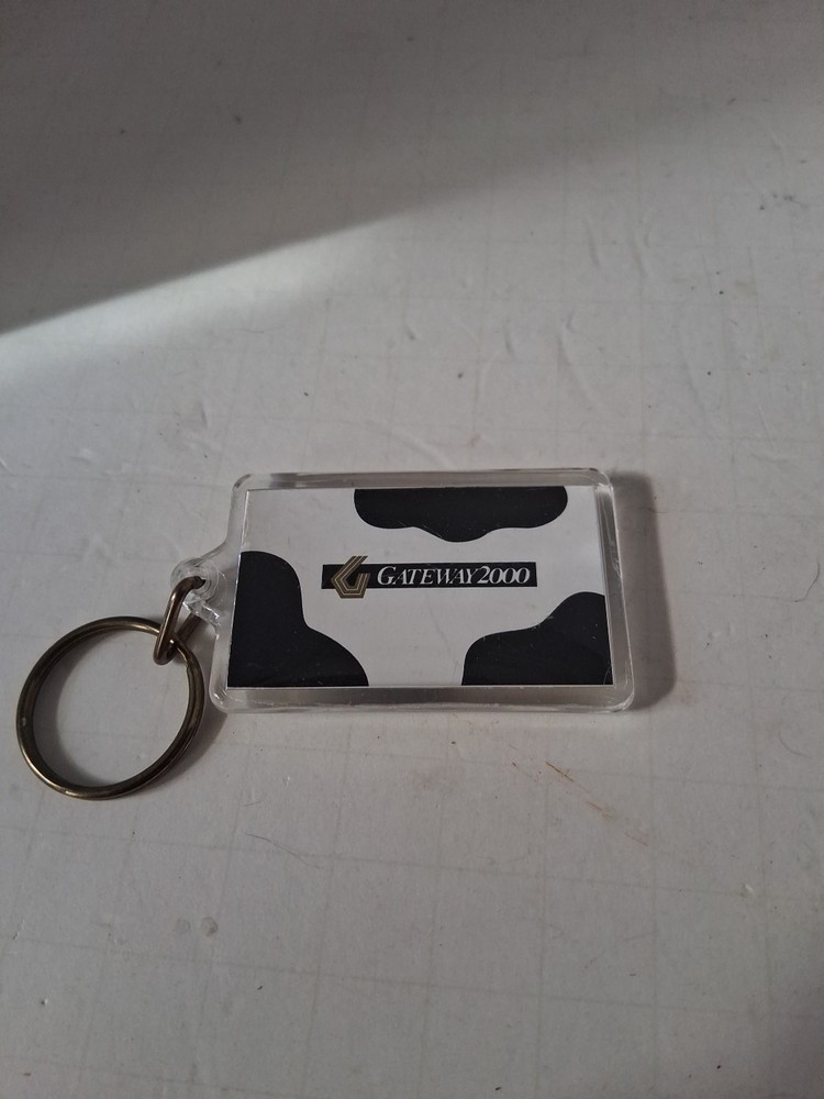 Vintage Gateway 2000 Keychain, Cow Print Computer HTF Y2K Technology Advertising
