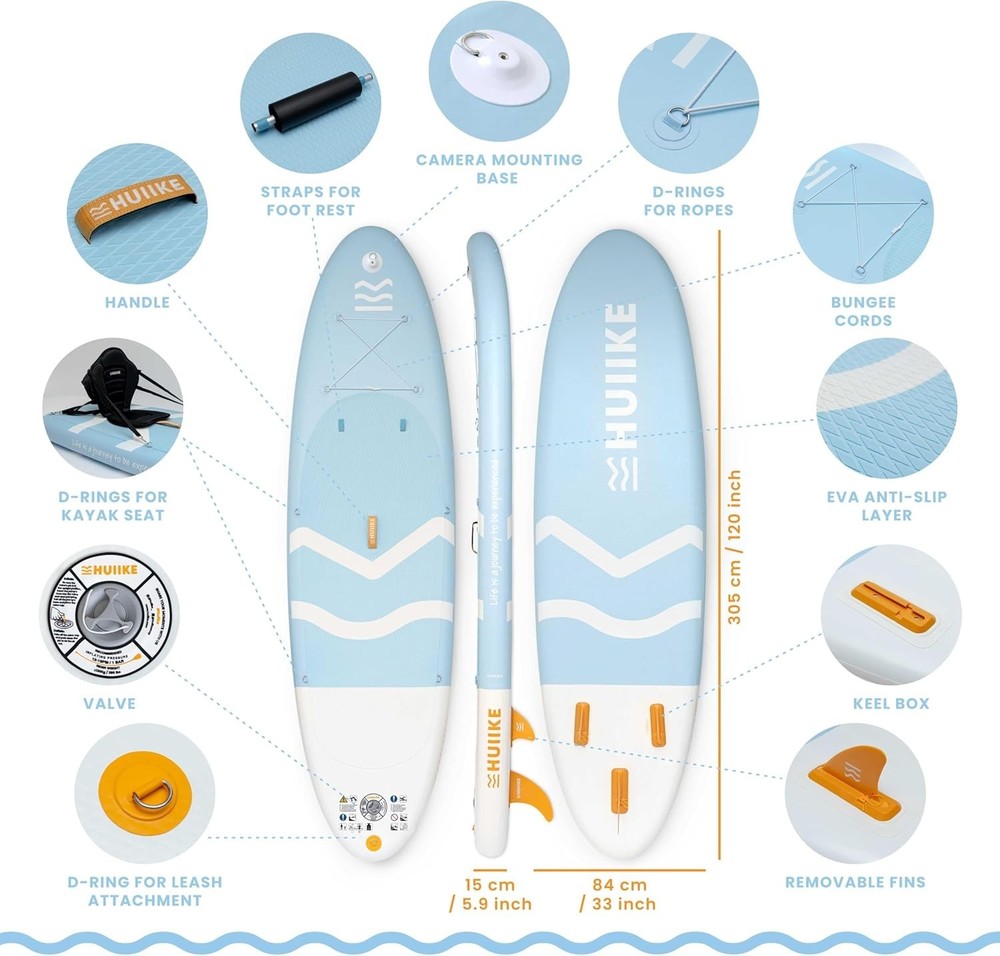 Complete Inflatable Paddle Board Package: 10' x 33