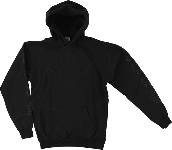 Spitfire Old E Embroidered Hooded Sweatshirt - SMALL Black/Black