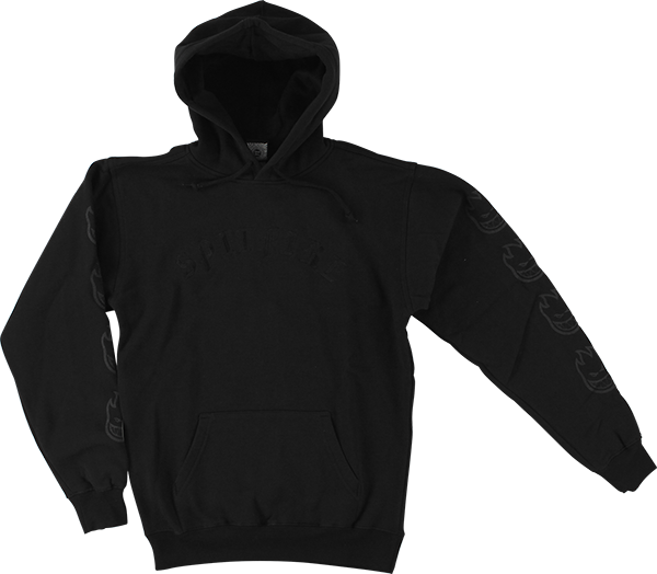 Spitfire Old E Embroidered Hooded Sweatshirt - SMALL Black/Black