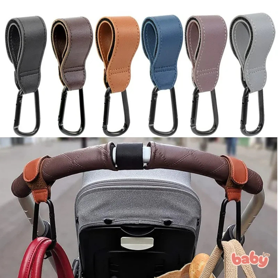 360° Rotating PU Leather Stroller Hook (pack of 4) | Practical Stroller Acces...