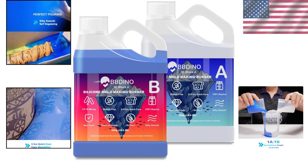 Sapphire Blue Silicone Mold Making Kit with Tool Set – Safe & Easy Use