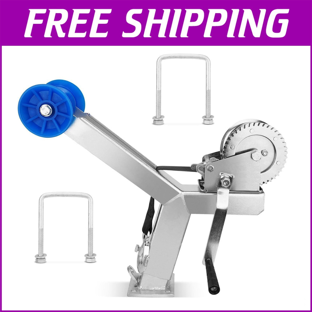 1200LBS Boat Trailer Winch Stand Adjustable with Roller Winch Post for Trailers