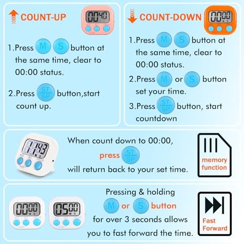 Pack Multi-Function Electronic Timer, Learning Management, Suitable for 6