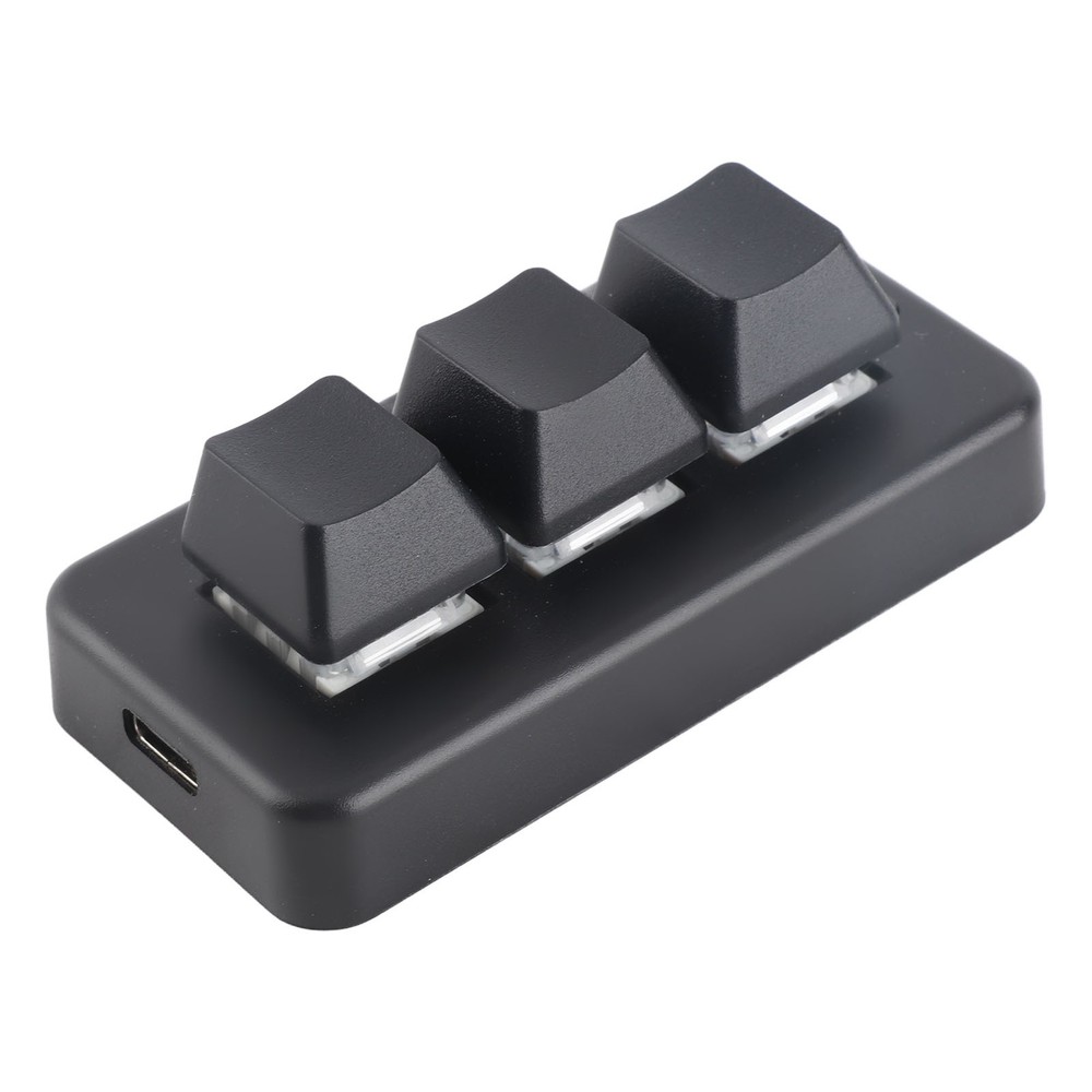 Black 3 Key Keypad RGB Backlit 3 Keys USB Interface Mini Mechanical Program