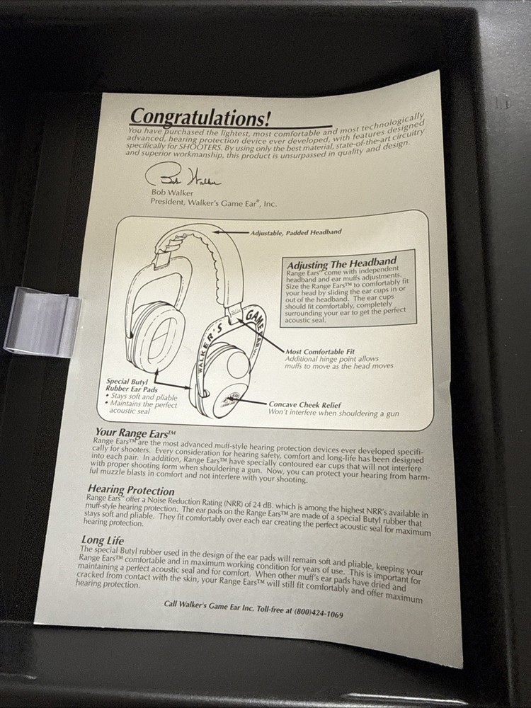 Walker's Game Ear Range Earmuffs - Pre Owned